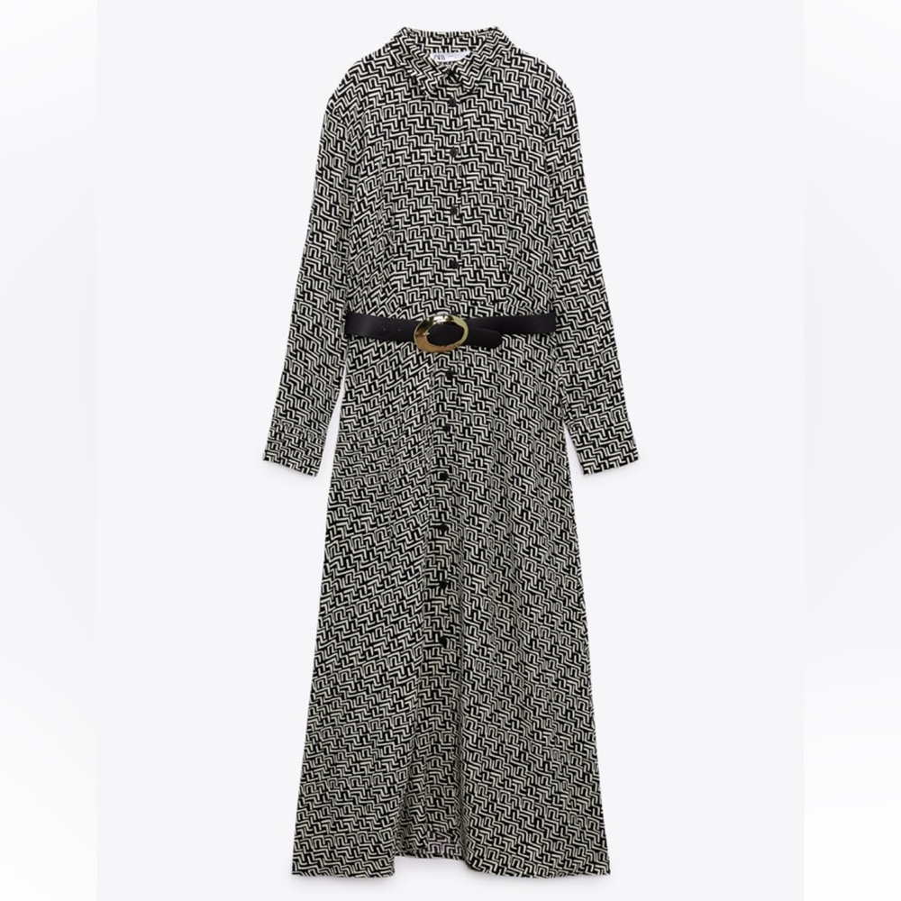 Brandnew Zara Striped belted dress